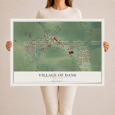 Map of Dane, Wisconsin, 24 x 36 inch unframed archival matte print