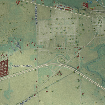 Close-up of the map of the Town of Darien, Wisconsin print showing street and building detail