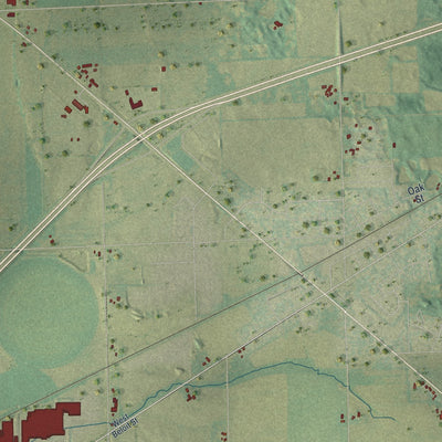 Second close-up of the map of the Town of Darien, Wisconsin print showing more streets and buildings