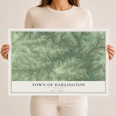 Map of the Town of Darlington, Wisconsin, 12 x 18 inch unframed archival matte print