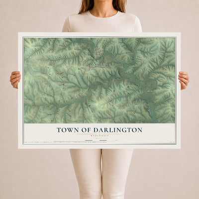 Map of the Town of Darlington, Wisconsin, 24 x 36 inch unframed archival matte print
