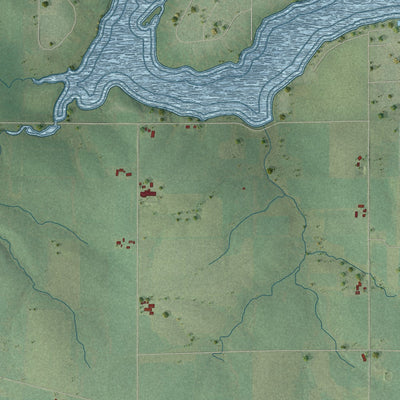 Close-up of the map of Day, Wisconsin print showing street and building detail