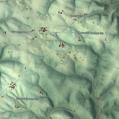Second close-up of the map of Dayton, Richland County, Wisconsin print showing more streets and buildings