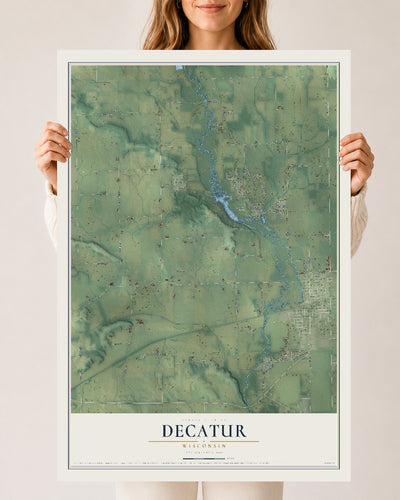Map of Decatur, Wisconsin, 24 x 36 inch unframed archival matte print
