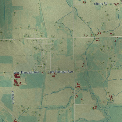 Close-up of the map of Deer Creek, Outagamie County, Wisconsin print showing street and building detail