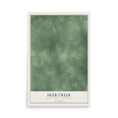 Map of Deer Creek, Taylor County, Wisconsin, 12 x 18 inch unframed archival matte print