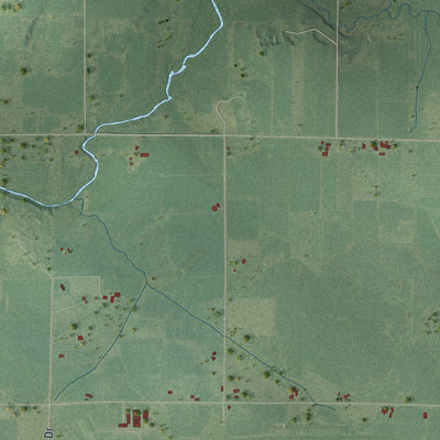 Second close-up of the map of Deer Creek, Taylor County, Wisconsin print showing more streets and buildings