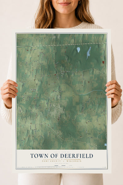 Map of the Town of Deerfield, Dane County, Wisconsin, 18 x 24 inch unframed archival matte print