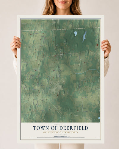 Map of the Town of Deerfield, Dane County, Wisconsin, 24 x 36 inch unframed archival matte print