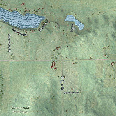 Close-up of the map of the Town of Deerfield, Waushara County, Wisconsin print showing street and building detail