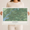 Map of Dekorra, Wisconsin, 12 x 18 inch unframed archival matte print