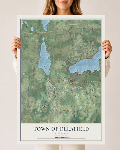 Map of the Town of Delafield, Wisconsin, 24 x 36 inch unframed archival matte print