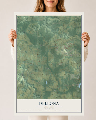 Map of Dellona, Wisconsin, 24 x 36 inch unframed archival matte print