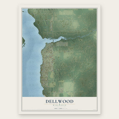 Dellwood, Wisconsin map print, the full design