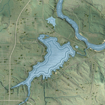 Close-up of the map of Delton, Wisconsin print showing street and building detail