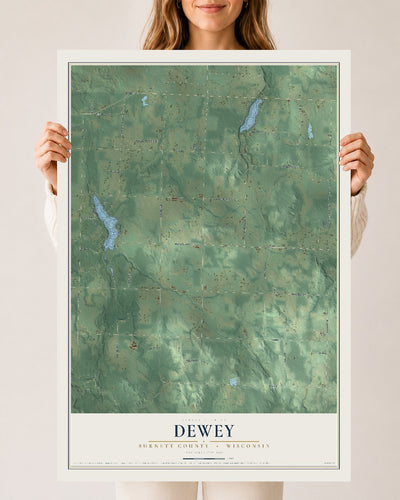Map of Dewey, Burnett County, Wisconsin, 24 x 36 inch unframed archival matte print