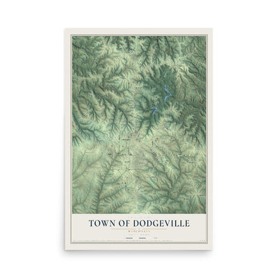 Map of the Town of Dodgeville, Wisconsin, 12 x 18 inch unframed archival matte print