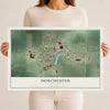 Map of Dorchester, Wisconsin, 12 x 18 inch unframed archival matte print