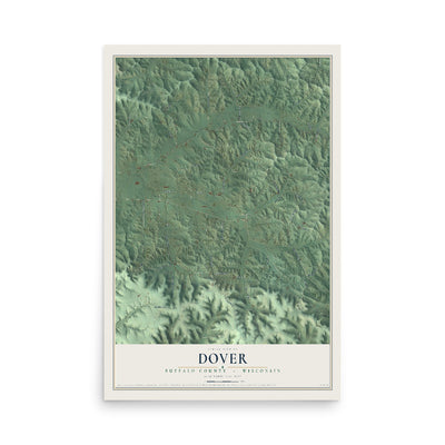 Map of Dover, Buffalo County, Wisconsin, 12 x 18 inch unframed archival matte print