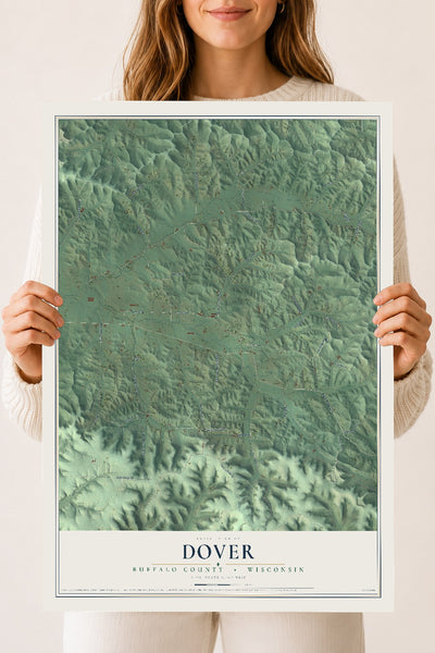 Map of Dover, Buffalo County, Wisconsin, 18 x 24 inch unframed archival matte print