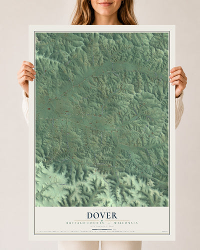 Map of Dover, Buffalo County, Wisconsin, 24 x 36 inch unframed archival matte print