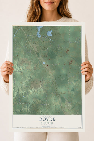 Map of Dovre, Wisconsin, 18 x 24 inch unframed archival matte print