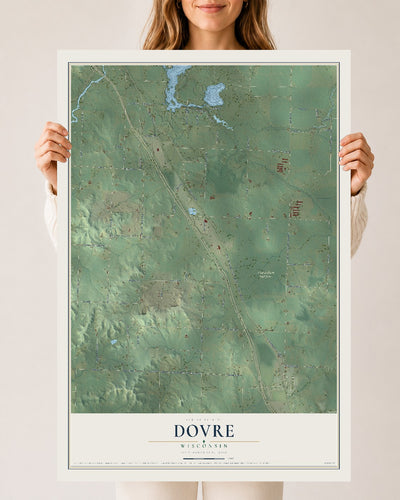 Map of Dovre, Wisconsin, 24 x 36 inch unframed archival matte print