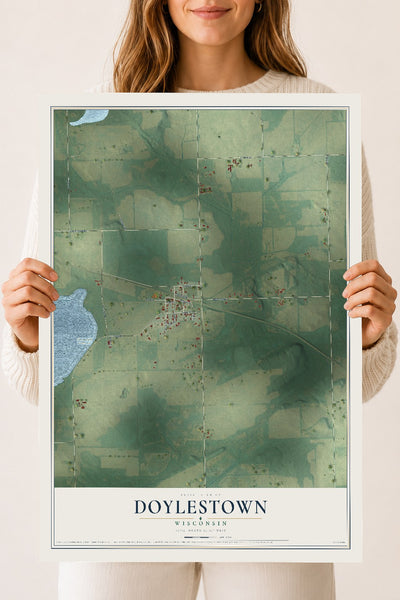 Map of Doylestown, Wisconsin, 18 x 24 inch unframed archival matte print