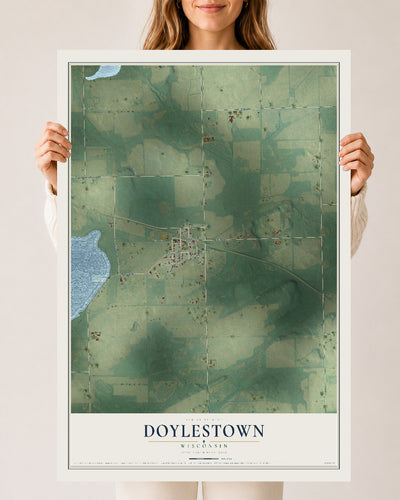 Map of Doylestown, Wisconsin, 24 x 36 inch unframed archival matte print