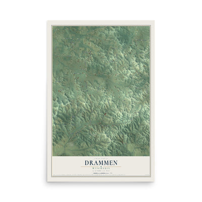 Map of Drammen, Wisconsin, 12 x 18 inch unframed archival matte print