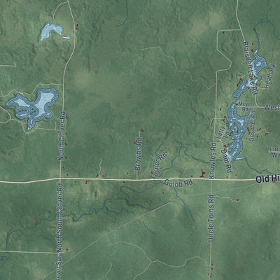 Second close-up of the map of Draper, Wisconsin print showing more streets and buildings