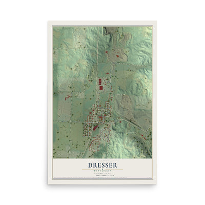 Map of Dresser, Wisconsin, 12 x 18 inch unframed archival matte print