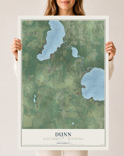 Map of Dunn, Dane County, Wisconsin, 24 x 36 inch unframed archival matte print