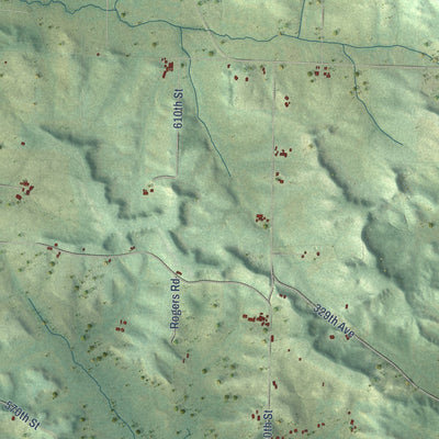 Second close-up of the map of Dunn, Dunn County, Wisconsin print showing more streets and buildings