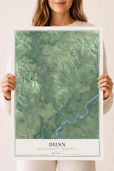 Map of Dunn, Dunn County, Wisconsin, 18 x 24 inch unframed archival matte print