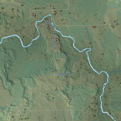 Second close-up of the map of Dupont, Wisconsin print showing more streets and buildings