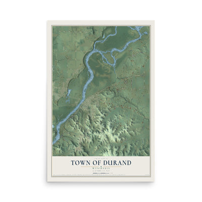 Map of the Town of Durand, Wisconsin, 12 x 18 inch unframed archival matte print