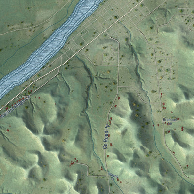 Close-up of the map of the Town of Durand, Wisconsin print showing street and building detail