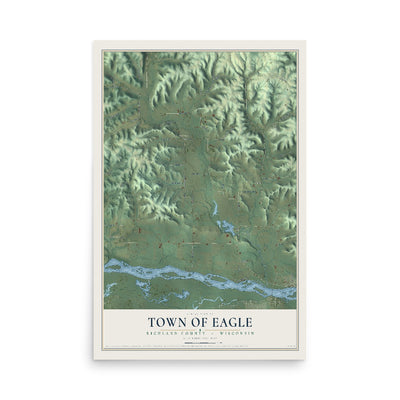 Map of the Town of Eagle, Richland County, Wisconsin, 12 x 18 inch unframed archival matte print