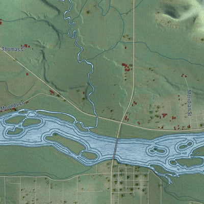 Second close-up of the map of the Town of Eagle, Richland County, Wisconsin print showing more streets and buildings