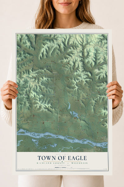 Map of the Town of Eagle, Richland County, Wisconsin, 18 x 24 inch unframed archival matte print