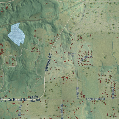 Second close-up of the map of the Town of Eagle, Waukesha County, Wisconsin print showing more streets and buildings