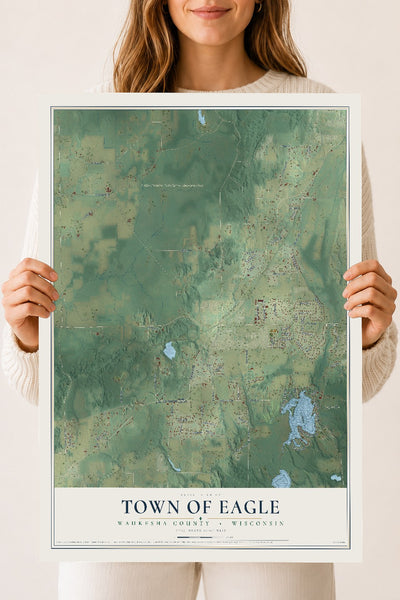 Map of the Town of Eagle, Waukesha County, Wisconsin, 18 x 24 inch unframed archival matte print