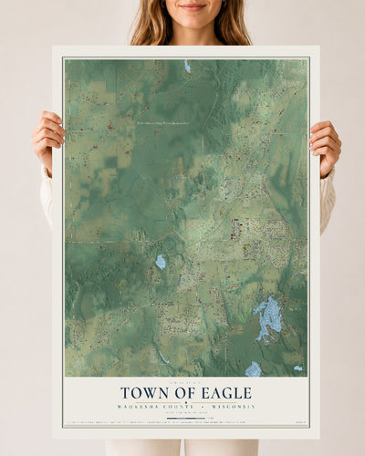 Map of the Town of Eagle, Waukesha County, Wisconsin, 24 x 36 inch unframed archival matte print