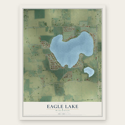 Eagle Lake, Wisconsin map print, the full design