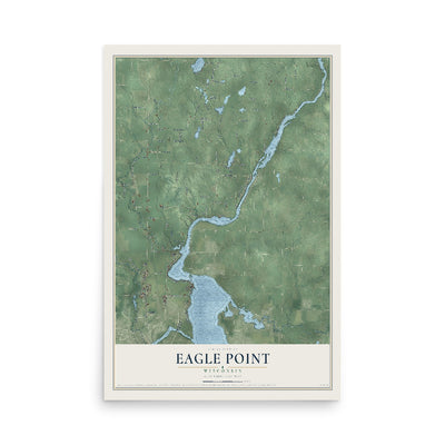 Map of Eagle Point, Wisconsin, 12 x 18 inch unframed archival matte print