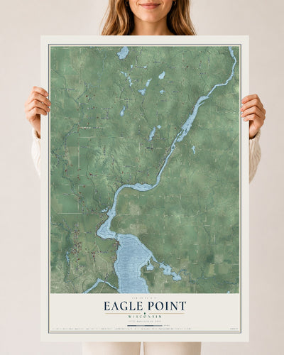 Map of Eagle Point, Wisconsin, 24 x 36 inch unframed archival matte print