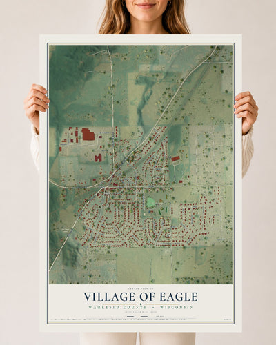 Map of Eagle, Wisconsin, 24 x 36 inch unframed archival matte print