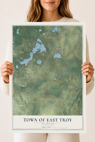 Map of the Town of East Troy, Wisconsin, 18 x 24 inch unframed archival matte print