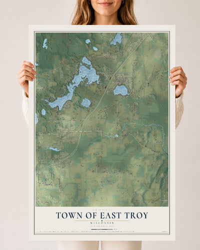 Map of the Town of East Troy, Wisconsin, 24 x 36 inch unframed archival matte print